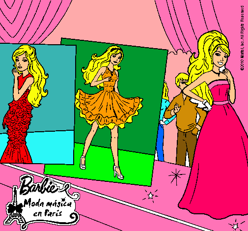 Dibujo Barbie, desfilando por la pasarela pintado por anaixithax