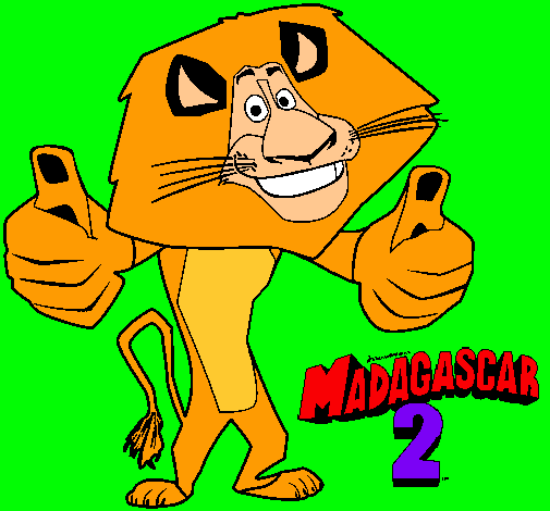 Dibujo Madagascar 2 Alex pintado por magaly