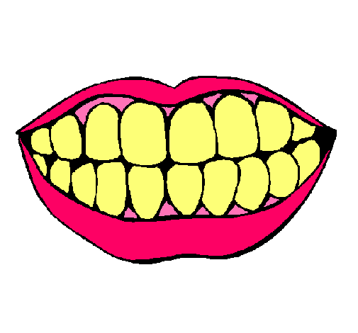 Dibujo Boca y dientes pintado por sofia484