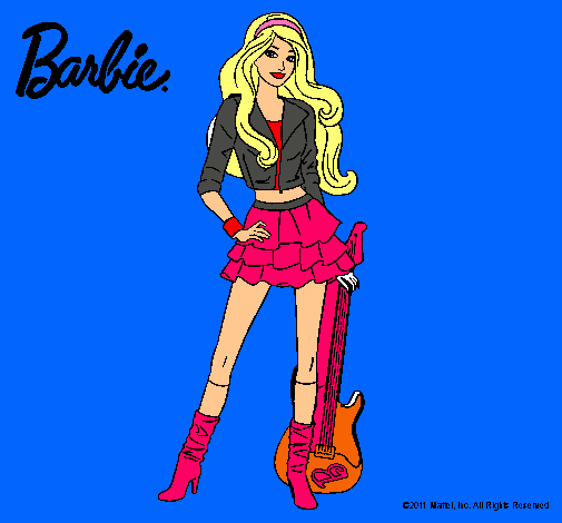 Dibujo Barbie rockera pintado por hebi