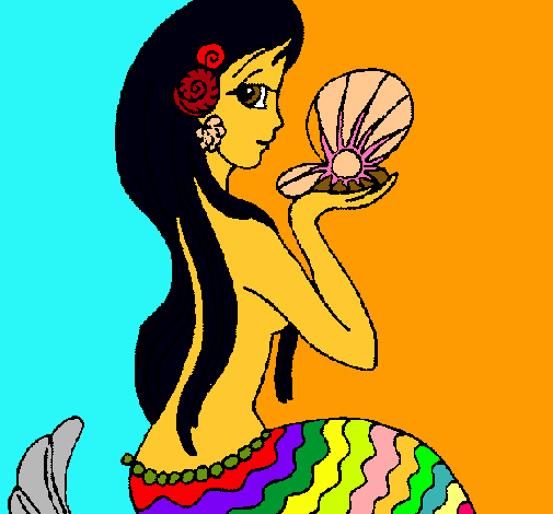 Dibujo Sirena y perla pintado por neusbeetle