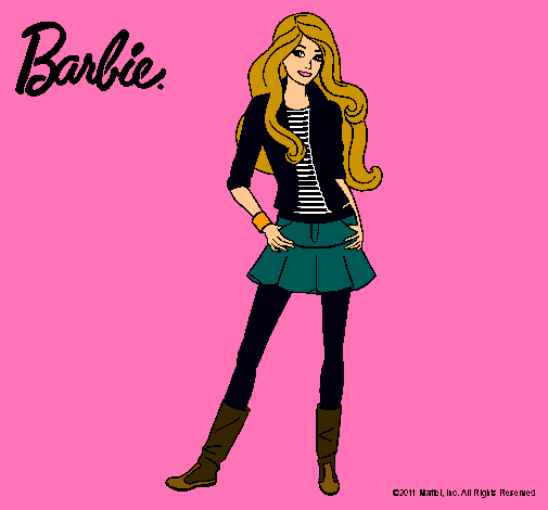 Dibujo Barbie juvenil pintado por choclito