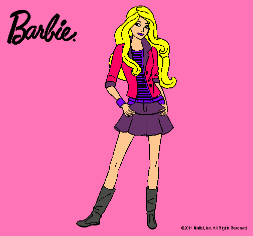 Dibujo Barbie juvenil pintado por la_nati