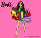 Dibujo Barbie de compras pintado por desigual