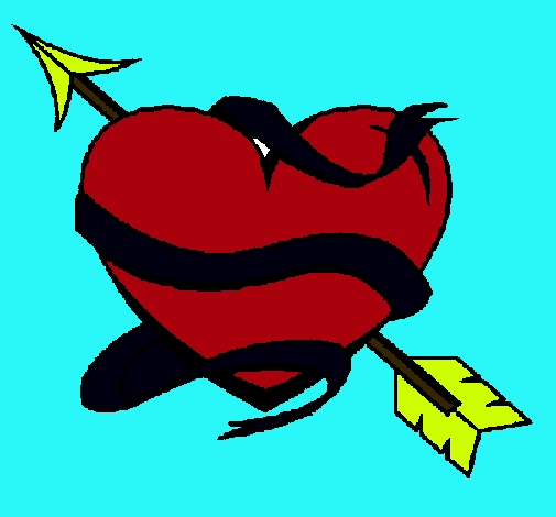 Dibujo Corazón con flecha pintado por dalilas