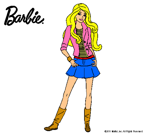 Dibujo Barbie juvenil pintado por aymes