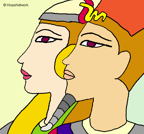 Dibujo Ramsés y Nefertiti pintado por malene