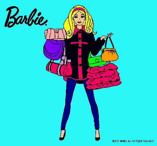 Dibujo Barbie de compras pintado por estelaso