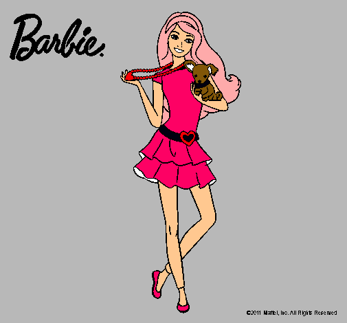 Dibujo Barbie y su mascota pintado por el_eclipse