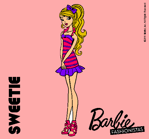 Dibujo Barbie Fashionista 6 pintado por angelina12