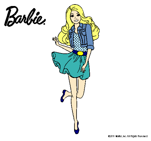 Dibujo Barbie informal pintado por sara14009