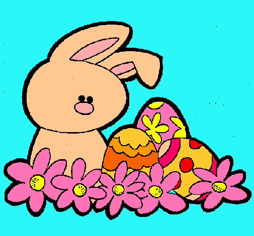 Dibujo Conejito de pascua pintado por lareina