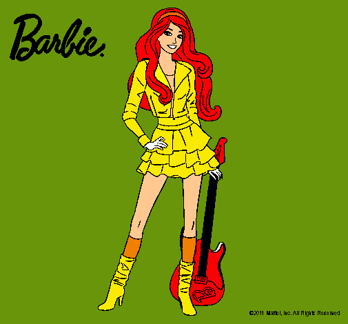Dibujo Barbie rockera pintado por bonbon