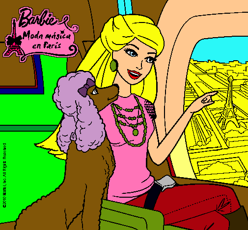 Dibujo Barbie llega a París pintado por cilia