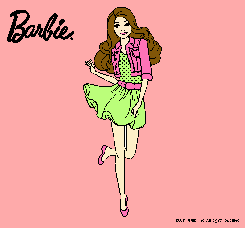 Dibujo Barbie informal pintado por magaly