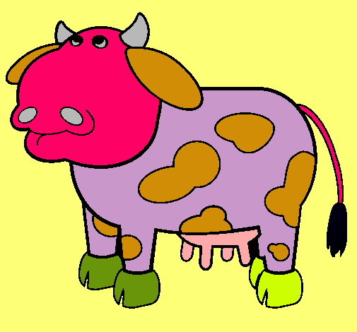 Dibujo Vaca pensativa pintado por majopedro