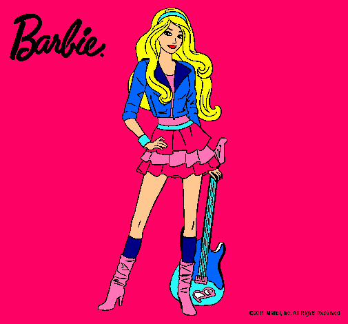 Dibujo Barbie rockera pintado por yeessyy