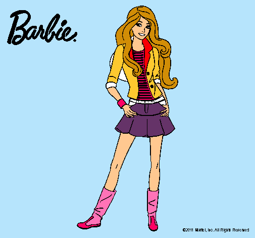 Dibujo Barbie juvenil pintado por evilo