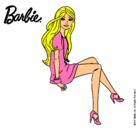 Dibujo Barbie sentada pintado por luquitac8