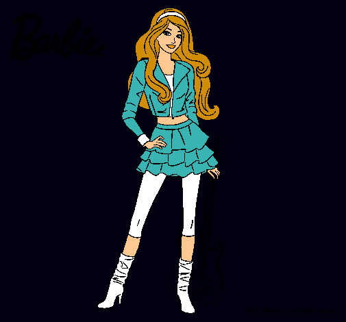 Dibujo Barbie rockera pintado por CRISTYGLEZ66