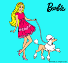 Dibujo Barbie paseando a su mascota pintado por xicas