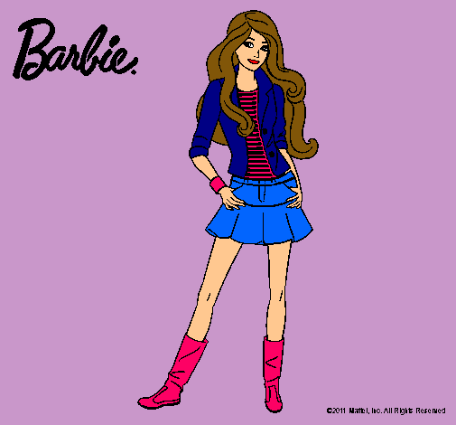 Dibujo Barbie juvenil pintado por Cacahuete