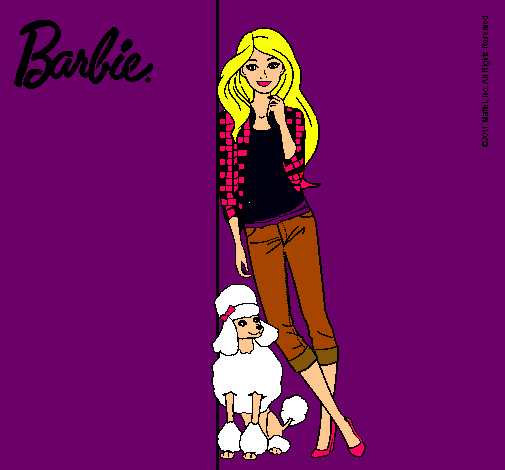 Dibujo Barbie con cazadora de cuadros pintado por gatita02