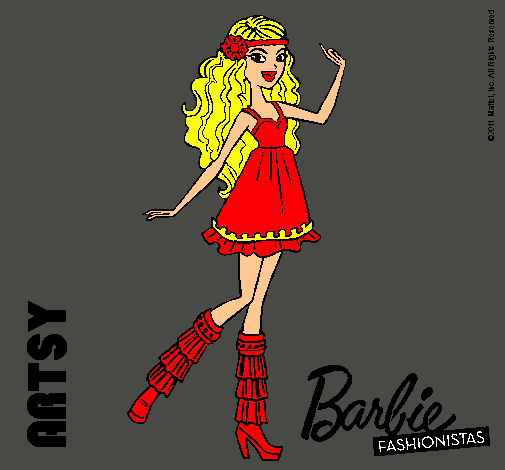 Dibujo Barbie Fashionista 1 pintado por amalia