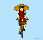 Dibujo China en bicicleta pintado por BEBEGORDO