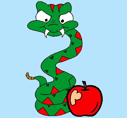 Dibujo de Serpiente y manzana pintado por Seron en Dibujos net el día