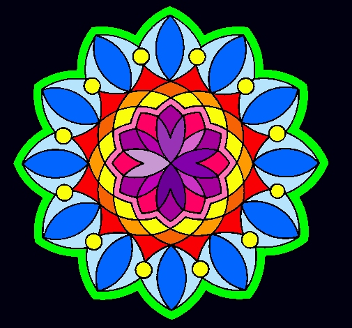 Dibujo Mandala 3 pintado por q-lo