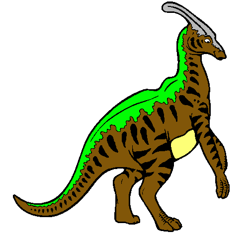 Dibujo Parasaurolofus con rayas pintado por ingels