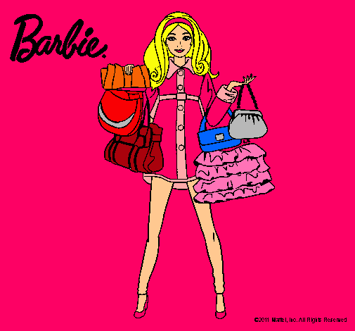 Dibujo Barbie de compras pintado por amalia