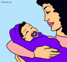 Dibujo Madre con su bebe II pintado por yuriannizi
