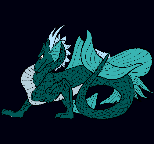 Dibujo Dragón de mar pintado por Gitchwa