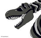 Dibujo Esqueleto tiranosaurio rex pintado por guill6usssss