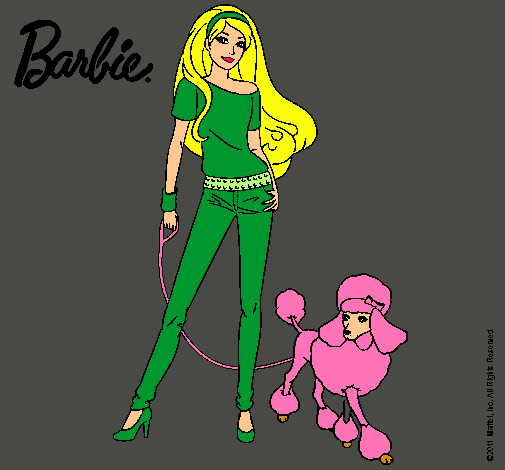 Dibujo Barbie con look moderno pintado por amalia