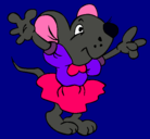 Dibujo Rata con vestido pintado por yamilita