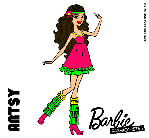 Dibujo Barbie Fashionista 1 pintado por Cacahuete