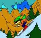 Dibujo Esquiador pintado por esqui