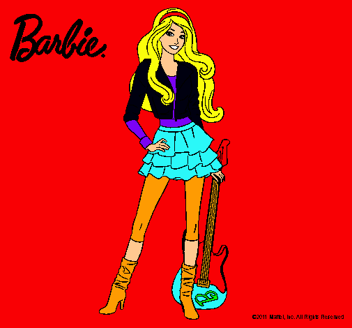 Dibujo Barbie rockera pintado por nerea21