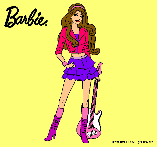 Dibujo Barbie rockera pintado por Cacahuete