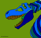 Dibujo Esqueleto tiranosaurio rex pintado por spidermans