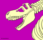 Dibujo Esqueleto tiranosaurio rex pintado por Franny