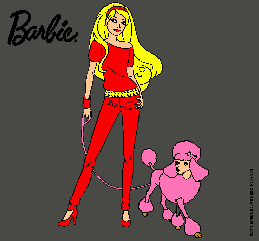 Dibujo Barbie con look moderno pintado por amalia