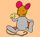 Dibujo Rata con queso pintado por 00000000018