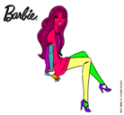 Dibujo Barbie sentada pintado por izeko