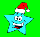 Dibujo estrella de navidad pintado por guauuuuu