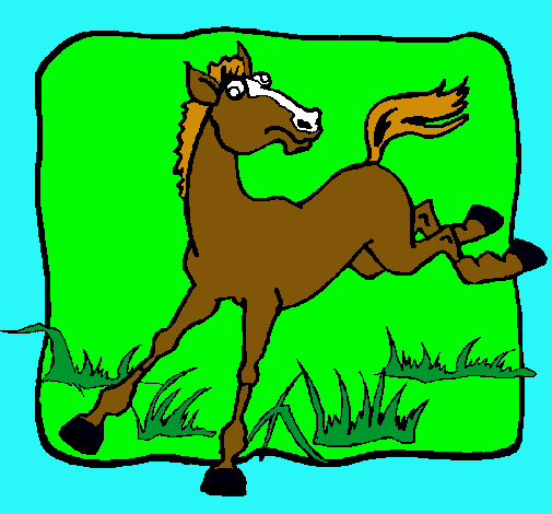 Dibujo Caballo dando una coz pintado por carla1198