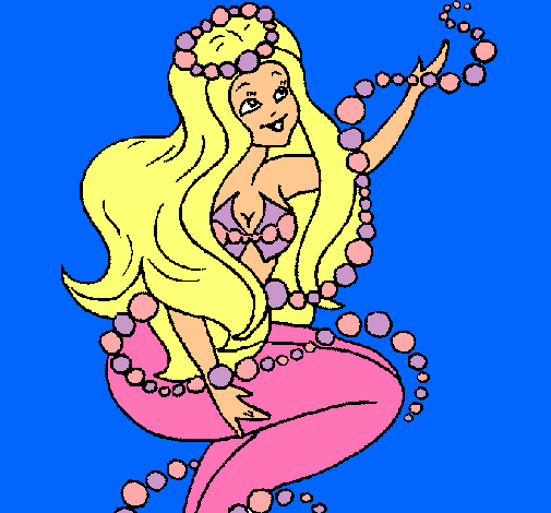 Dibujo Sirena entre burbujas pintado por nikeila